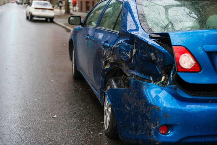Car involved in an accident